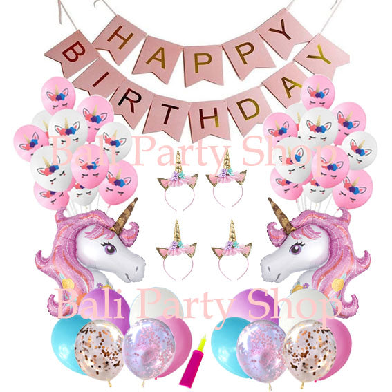 Unicorn Birthday Themed Party Balloon Set, Unicorn Birthday Party  Decorations by Party Eight